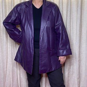 VTG Unisex Purple Leather Jacket